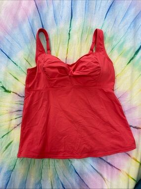 Lands' End Red Tankini Swim Top